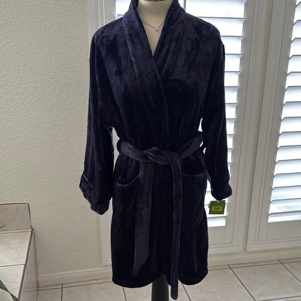 Kate Spade Navy Embroidered Robe